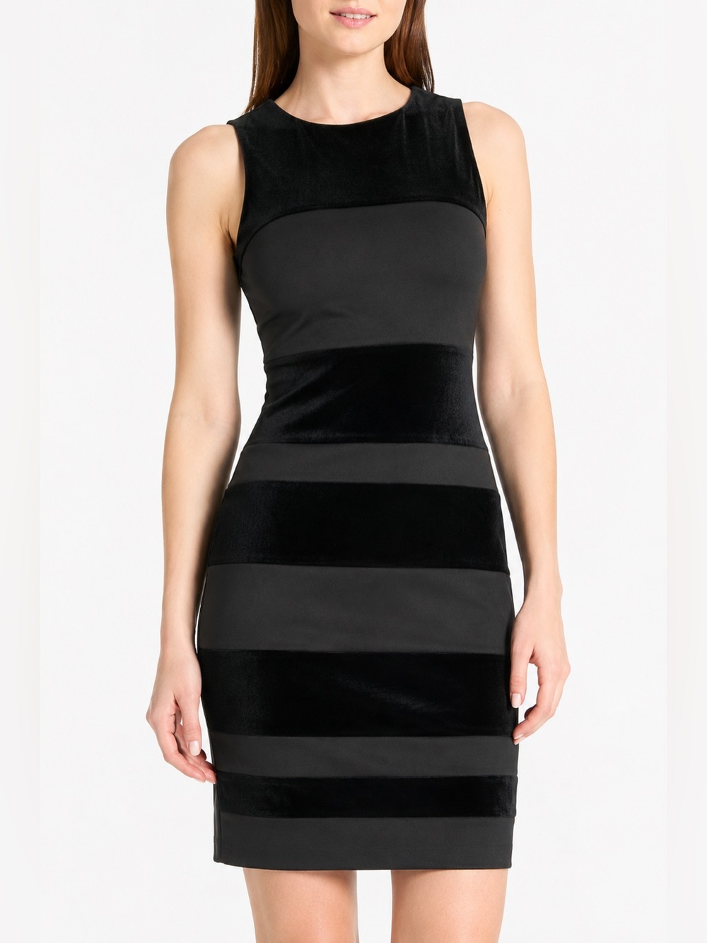 Tommy Hilfiger Black Sheath Dress 4 Sleeveless Textured Stripe Cocktail Career